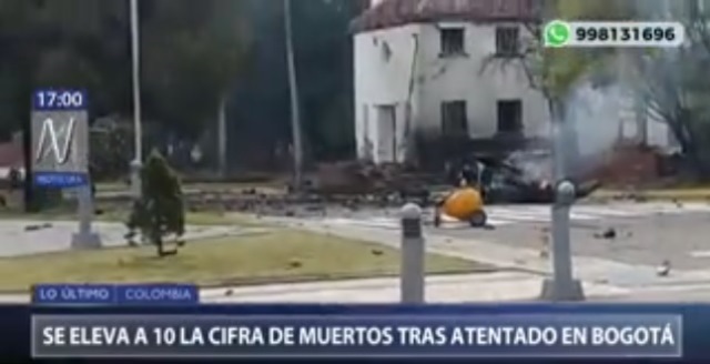 Colombia: atentado con coche bomba en escuela de policía de Bogotá deja 10 muertos
